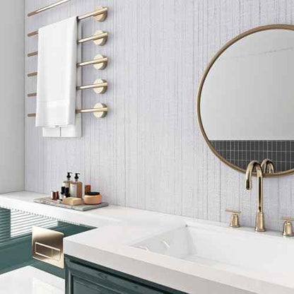 Livelynine White Grasscloth Peel and Stick Wallpaper Textured Grass Cloth Wall Paper Peel & Stick Modern Bathroom Bedroom RV Wall Covering Removable Texture White Contact Paper for Cabinets 15.8x78.8