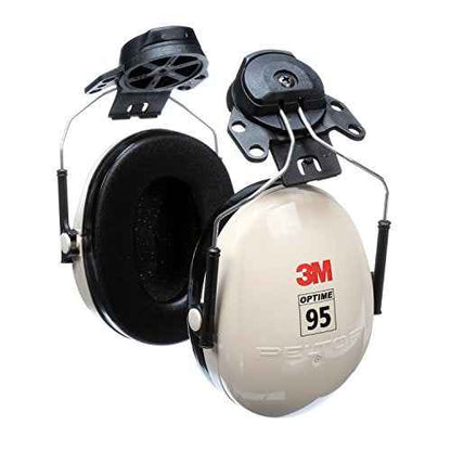 3M Optime 95 Beige And Black Helmet Mount Earmuffs