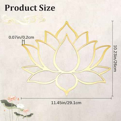CREATCABIN Mandala Lotus Acrylic Mirror Wall Stickers Flower 3D Mirror Decals Golden Mirror Modern Art Mural Wall Stickers Decor Self-Adhesion Removable for Living Room Bedroom Home 11.5 x10.2Inch