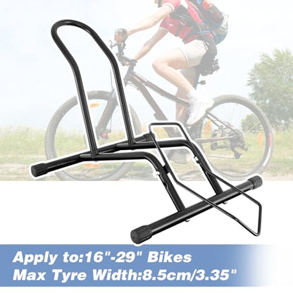Bike Floor Stand for Mountain MTB & Road Bicycles 23c-4.0 inch Wide Tire 20-29 inch Tire Indoor Outdoor Bike Rack Bicycle Floor Stand Black