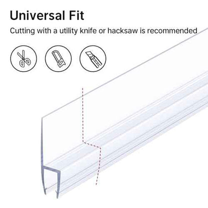 AmazerBath Shower Door Side Seal Strip (Set of 2), Frameless Glass Shower Door Seal Strip - Suitable for 1/4 Inch Glass, 78 inch