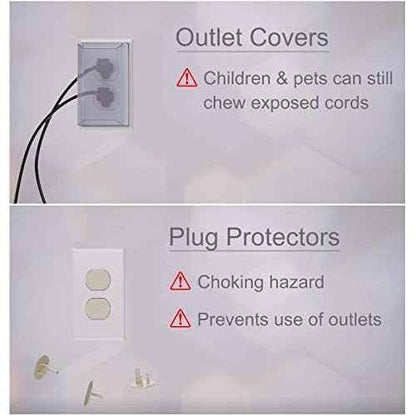 Sleek Socket No Shock Child Protector, Outlet & Plug Concealer with Protective Cord Clips, 8-Foot Flat Extension Cord with Multiple Outlets, Baby Proofing Outlet Cover, No Access to Dangerous Cords