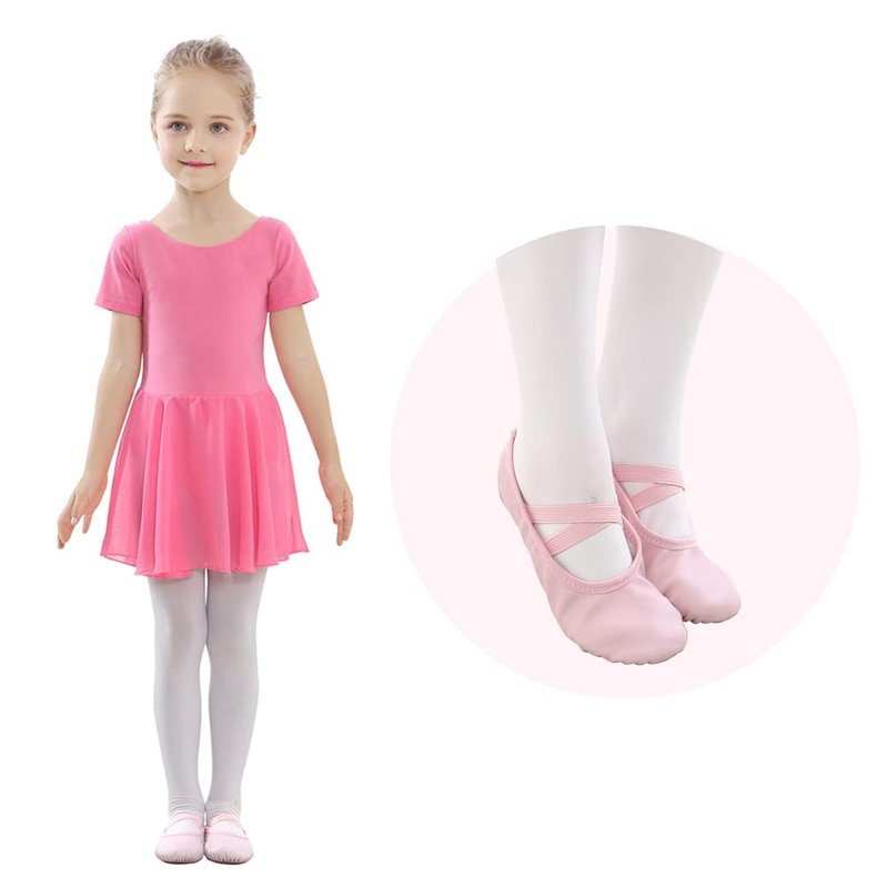 Stelle Ballet Shoes for Girls Toddler Ballet Slippers Soft Leather Boys Dance Shoes for Toddler/Little Kid/Big Kid(Pink, 10MT)