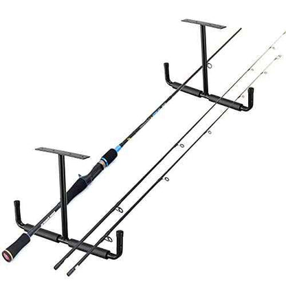 HOME RIGHT Overhead Garage Storage Hooks, Heavy Duty Double Ceiling Rack, 16.5¡¯¡¯ Utility Shed Hangers, Great for Pipe, Lumber, Ladder, Fishing Rod and Ski Board(4Pcs, Black)