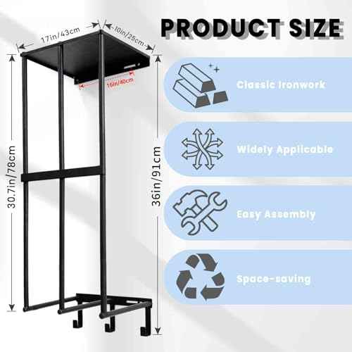 Camping Chairs Storage for Garage - Metal Camping Chair Wall Holder for Garage Organization, Camping Chair Storage Racks with 3 Hooks, Beach Chair Umbrella Wall Storage Rack