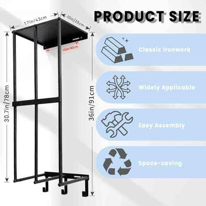 Camping Chairs Storage for Garage - Metal Camping Chair Wall Holder for Garage Organization, Camping Chair Storage Racks with 3 Hooks, Beach Chair Umbrella Wall Storage Rack