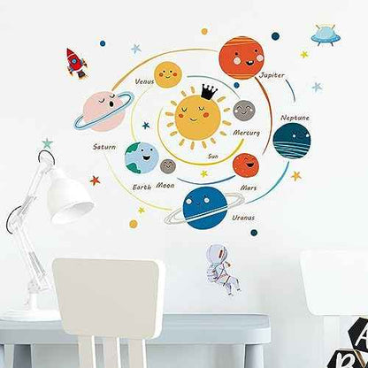 Solar System Wall Stickers for Kids, Universe Space Wall Sticker, Planet Wall Decal, Space Wall Decor for Bedroom Classroom Playroom Nursery Birthday Gift Idea