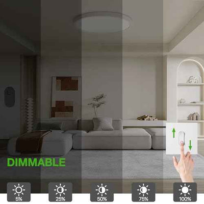 6Pack 12Inch LED Flush Mount Ceiling Light Fixture,24W 2400LM,Dimmable CCT 3000K/4000K/5000K,Round Flat Panel Light for Bedroom,0.7Inch Thin Modern Low Profile Ceiling Lights for Hallway,Porch