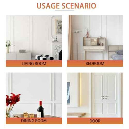 Peel and Stick Chair Rail Panel Molding, 240''L x 2.36''W Strong Self Adhesive TPE Wall Moulding Trim for Home DIY Decoration (Paintable White)