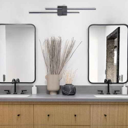Black Wall Sconces Modern LED Bathroom Vanity Linear Wall Lamp 3000K Warm Light for Living Room Indoor Wall Lighting for Bedroom Living Room Hallway Stairway