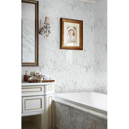 Safiyya Marble Contact Paper Peel and Stick Wallpaper Granite White and Grey Wallpaper for Kitchen Countertop Cabinet Furniture Self Adhesive Removable Wall Paper 118"¡¿15.7"