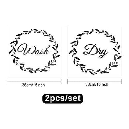 SUPERDANT Laundry Room Decals Washer and Dryer Decals Wash Dry Wall Stickers Decor Vinyl DIY Quote Wall Art for Family Laundry Shop Home Apartment Washing Machine Dryer Decal 15in