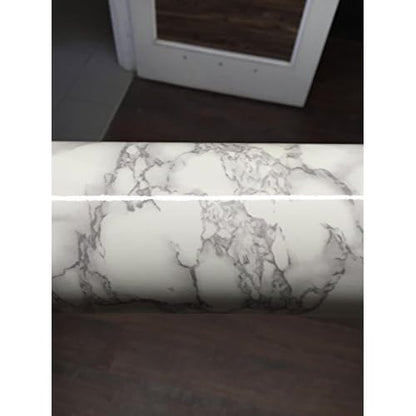 VViViD XPO White Grey Marble Gloss Vinyl Extra-Large Wrap Film Roll (16" x 78" (6.5ft))