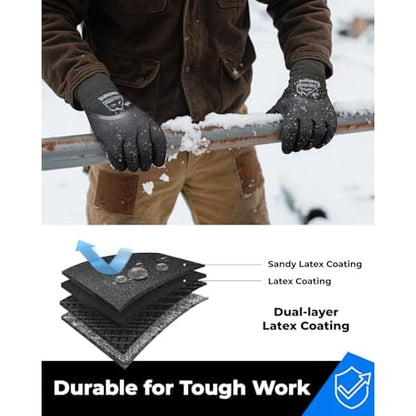 toolant Winter Work Gloves for Men & Women, 3/4 Waterproof Freezer Gloves with Thermal Insulated, Durable, Strong Grip
