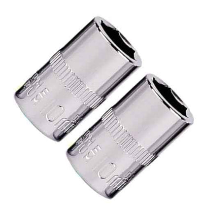 1/4Inch Drive 10mm 6-Point Shallow Socket 6 Pcs, Metric, Cr-V