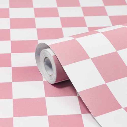 Amiya Checkered Wallpaper Peel and Stick Pink Mosaic Checkerboard Contact Paper 17.3¡±X120¡±Modern Self Adhesive Vinyl Removable Wall Paper for Shelf Liner,Classroom,Cabinets,Living Room