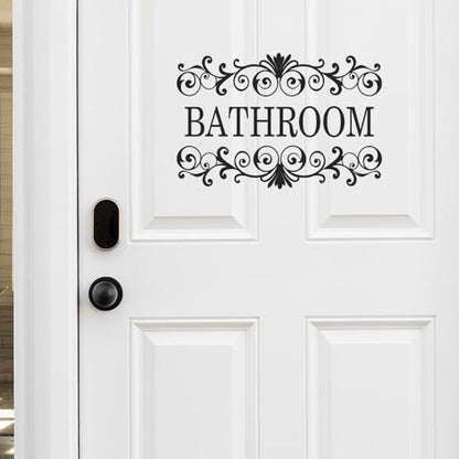 2 Packs Black Vine Bathroom Wall Decals Sticker Bathroom Wall Stickers for Bathrooms Decor Vinyl Wall Decor 10.6x7 Inch