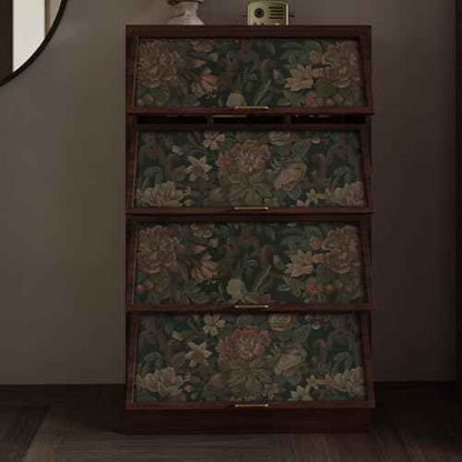 Dimoon Vintage Wallpaper Peel and Stick Dark Green Floral Wallpaper 16.1"x393"Flower Leaf Contact Paper for Bedroom Thicken Waterproof Self Adhesive Wall Paper Removable Shelf Liner Vinyl Roll