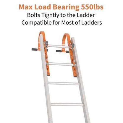 2 Ladder Roof Hook with Wheels, Heavy Duty Steel Ladder Hooks with Grip T-Bar for Damage Prevention, 550 Lb Weight Capacity, Easy Access to Steep Roofs