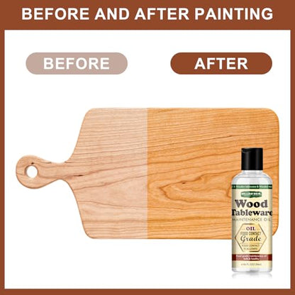 Wooden Cutting Board Oil, Butcher Block Oil with Towel Cutting Board Applicator to Clean and Protect Wood for Home Kitchen Solid Wood Countertops Dining Table Tops, 120ML Transparent