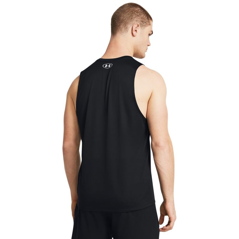 Under Armour Men's Tech Tank Top, (001) Black / / White, XX-Large Tall