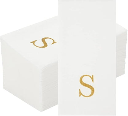 Luxenap 15.8 X 7.9 Inch Linen-Feel Guest Towels, 50 Lettered Hand Towels