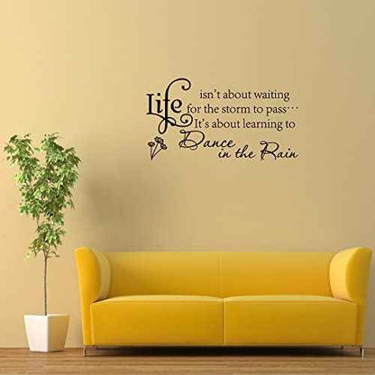 Life Isn't About Waiting for The Storm to Pass¡¦ It's About Learning to Dance in The rain Vinyl Wall Decal Stickers Inspirational Quotes Wall D?cor