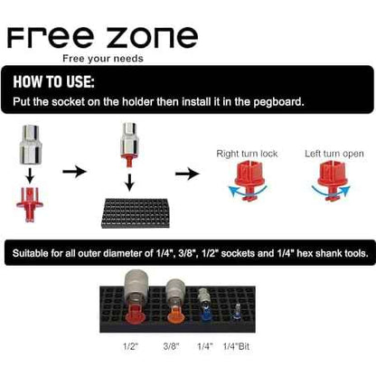 FREE ZONE Bit Organizer Set (Green) ? 158-Hole Bit Storage ? 1/4" Hex Bits & Drive Bits Adapter Storage ? Toolbox Storage (Tools Not Included)