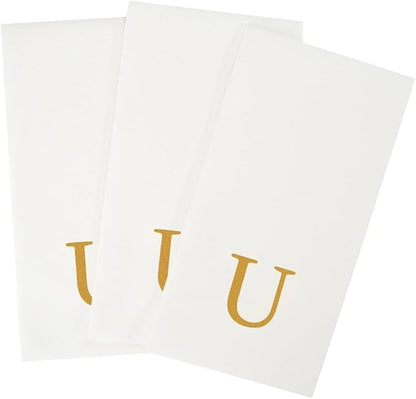 Luxenap 15.8 X 7.9 Inch Linen-Feel Guest Towels, 50 Lettered Hand Towels