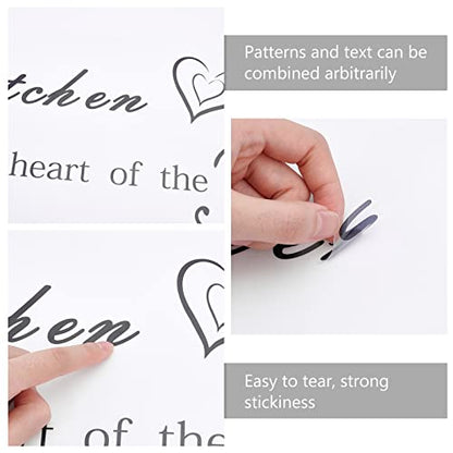 SUPERDANT Eat Drink Enjoy Quotes Wall Stickers Vinyl Wall Decor Stickers DIY Saying Wallpaper Art Decal Sticker Home Decoration for Living Room Bedroom Black Kitchen Dining Room Decor 26.7x5in