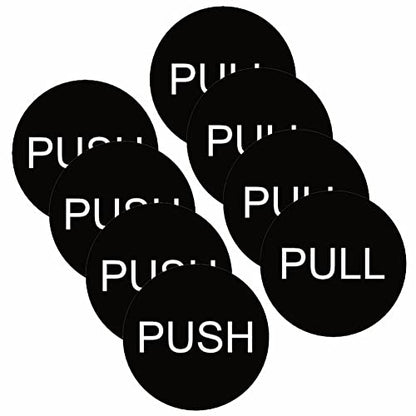 4 Pair Push - Pull Door Sign - Self Adhesive Vinyl Sticker (7 cm x 7 cm)