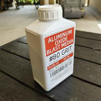 #80 Grit Aluminum Oxide Sandblasting Medium (4 Lbs/1.8 Kg) Fine Sandblasting Medium - Application: Used As Abrasive And Medium For Sandblasting Cabinets And Sandblasting Machines. (Purity 99.5%)