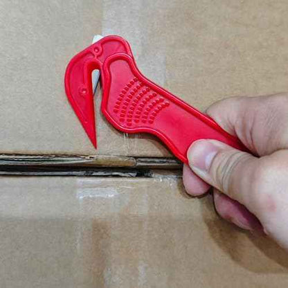 3pcs Safety Box Cutter Utility Knives Packaging Knife Set Stainless Steel Concealed Blade Package Opener with Tape Splitter for Cartons, Cardboard, Wrap, Straps, Film, 1Red and 2Yellow