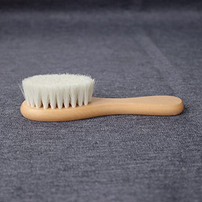 Natural Soft Wool Bristles Dry Facial Cleansing Brush, 6" Face Skin Care Exfoliating Scrub Brush, 2 Pack Wood Handle Face Brush Cleanser.