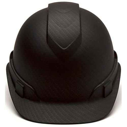 PYRAMEX Ridgeline Cap Style Hard Hat, Vented, 4-Point Ratchet Suspension, Black Graphite Pattern