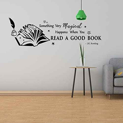 PLIGREAT Read Books Inspirational Quotes Wall Stickers, Removable Vinyl Peel and Stick Wall Decals for Nursery School Library Study Reading Room Wall Deocrations Home Office Indoor DIY Wall Art Decor
