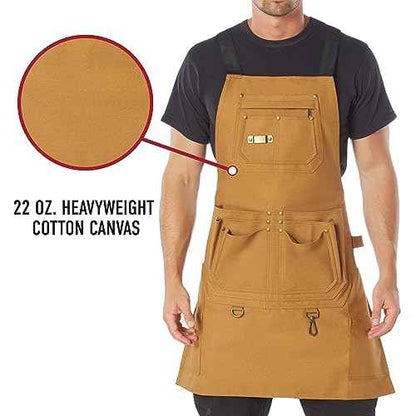 Rothco Full-Body Canvas Work Apron ?? 20 Utility DIY Accessory & Hand Tool Pockets