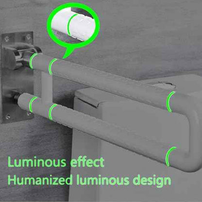 28 Inch Toilet Grab Bar Flip Up Stainless Steel with ABS Handicap Rails Load Capacity of 150 kg 330 lbs Grab Bars Toilet Rail Bathroom U Shaped and Wall Mount Safety for Injured Patients White