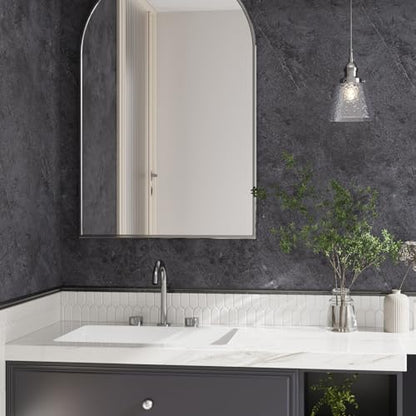 CRE8TIVE Dark Grey Concrete Wallpaper Peel and Stick Concrete Contact Paper for Countertops Cabinets Waterproof 12"x80" Self Adhesive Industrial Cement Wallpaper Textured for Kitchen Backsplash Walls
