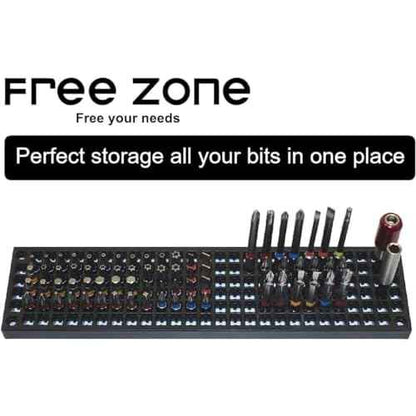 FREE ZONE Bit Organizer Set (Green) ? 158-Hole Bit Storage ? 1/4" Hex Bits & Drive Bits Adapter Storage ? Toolbox Storage (Tools Not Included)