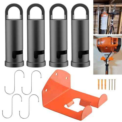 1 Pack Trimmer Rack Suit + 4 Pack Heavy Duty Garage Storage Hooks, Garage Storage | Organizer Trimmer Rack Garden Power Tool Hanger for Sti-hl Kombi Weedeater, Grass Trimmer, Garage | Hedge Trimmer