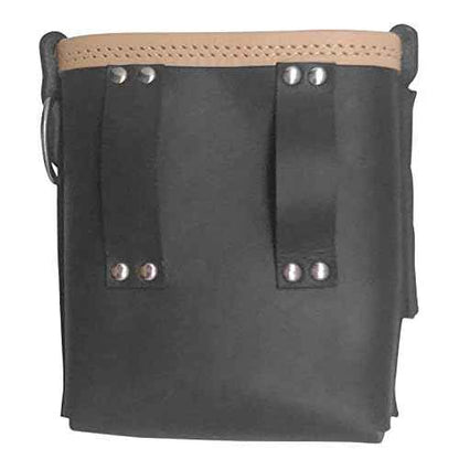 3850-BLK Bolt Bag with Spud Wrench Holder and Snap Holder | Ironworker Bolt Bag, Medium Size | Premium, Ultra Durable Buffalo Leather | Commercial Grade Sliding Tool Belt Accessory