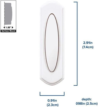 Heath Zenith SL-7797-02 Traditional Décor Series Wireless Door Chime Push Button, Off-White