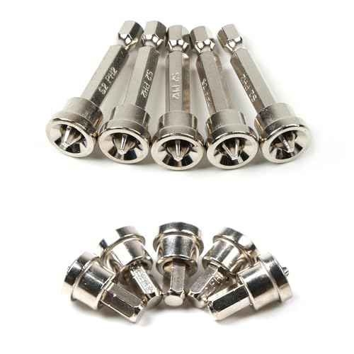 10pcs Magnetic Drywall Screwdriver Bits Set, PH2 Hexagonal Handle, 25mm x 5 Pcs & 50mm x 5 Pcs