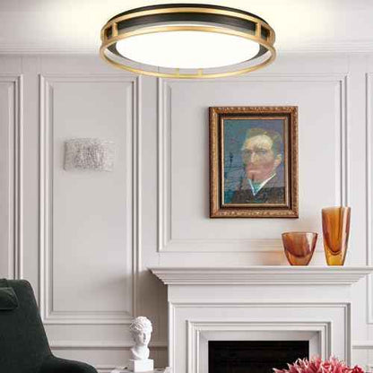 13 Inch LED Flush Mount Ceiling Light Fixture, 26W, Super Bright 1700 Lumens, 3 Color 3000K/4000K/5000K, Dimmable Ceiling Lamp for Bedroom Hallway Bathroom Kitchen Laundry (Black Gold)