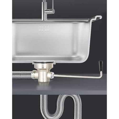 3-1/2 Inch Commercial Sink Drain with Twist Handle Kitchen Sink Opening Waste Drain Valve Stopper Prevents Sink Clogged Overflow for 1/2/3 Compartment Sink Style Drains