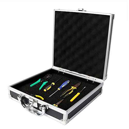 Aluminum Carrying Case,Mini Aluminum Case Foam Briefcase ToolBox Carrying Case Portable Tool Case (215 * 215 * 65mm)
