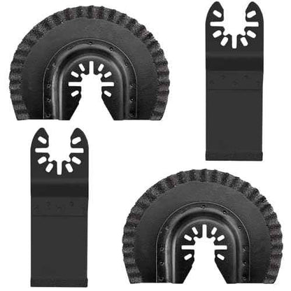 LEILUO 4Pcs Black Large Size Diamond Oscillating Multi Tool Blades for Grout Removal tool, Alloy tool Cleaning Mortar Fit DeWalt Milwaukee Makita Ryobi and More