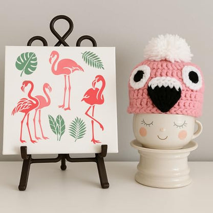 6Pcs Flamingo Stencil PET Painting Templates Drawing Inlay Border Stencils for Furniture Reusable DIY Craft for Wall Wood Fabric Canvas Paper Home Decor 11.7inch