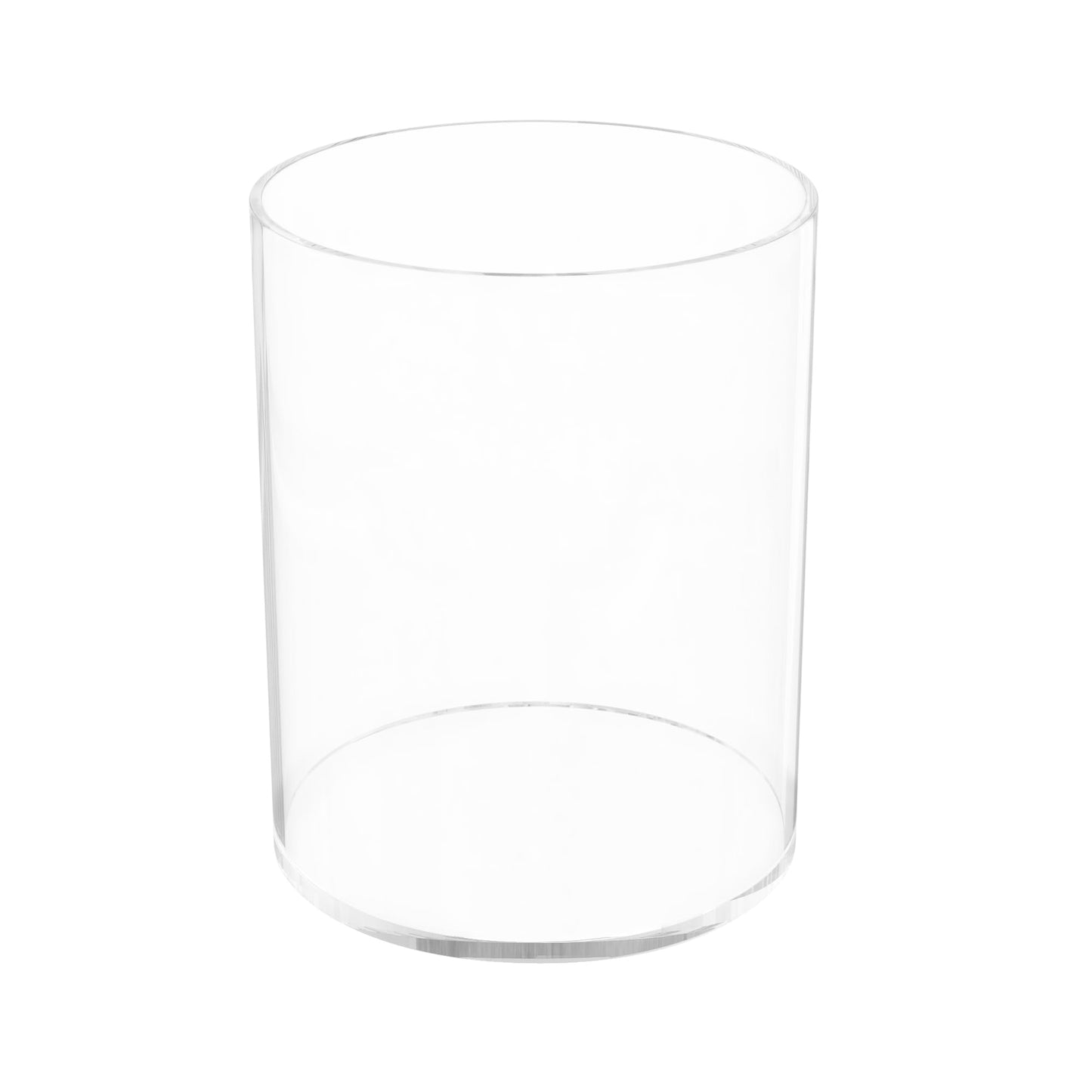 Hexsonhoma Clear Acrylic Pen Holder Round Shape, Desktop Pencil Cup Holder, Countertop Stationery Organizer for Office Desk Accessory